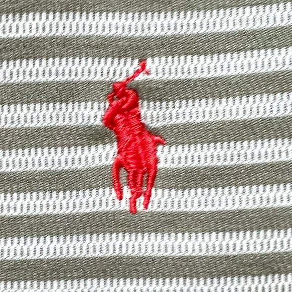 Polo by Ralph Lauren Charcoal and Light Gray stripe Polo Shirt M - Picture 3 of 7